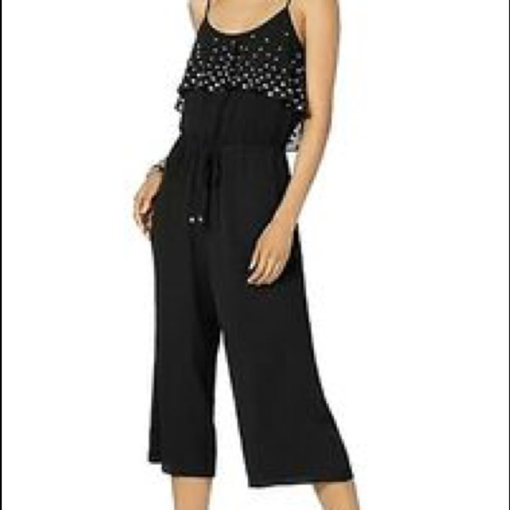 NWT Michael Kors Black studded Capri Jumpsuit Sz M